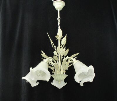 5 Arms Lights Chandelier Revival Empire Impressive Toleware Glass Tulip Shades