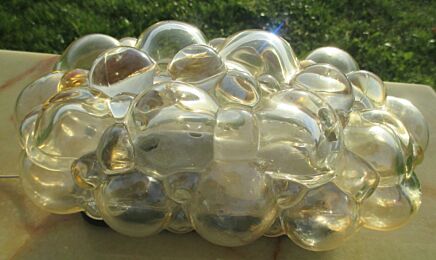 Amber Bubble Glass Flush mount Sconce Wall Ceiling Lamp Light Mid Century Pull