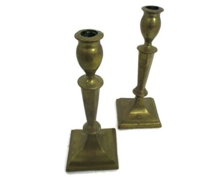 Antique Bauhaus Art Nouveau Candle Sticks Candle Holders Brass Stylish