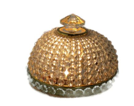 Beaded French Crystal Flush Mount Shade Plafonière Ceiling Fixture Amber Clear