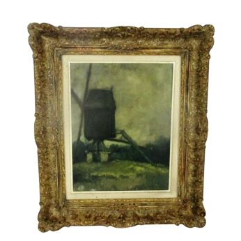 Oil Painting Canvas Framed Mill Keerbergen 1939 M. Van Haeleweyck Gorgeous Frame wood Plaster