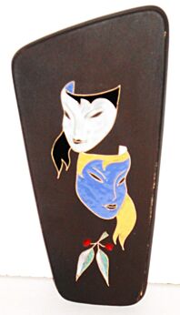 Vintage Rare carnival masc RUSCHA German Wall tile mid century 60s 70s lava