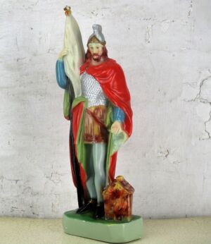 Saint ST Florian Statue Plaster Patron of Firefighters Firemen HTF 18.5"