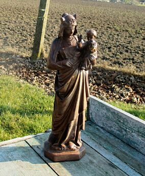Virgin Mary Madonna Holy Mother with Child Statuette Plaster Catholic Lovely
