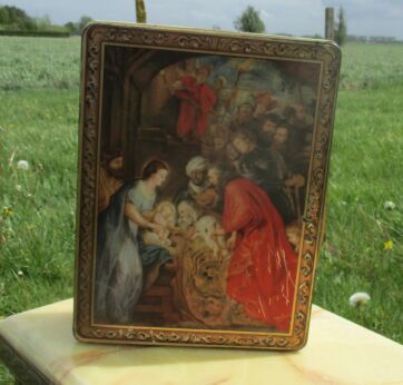 Vintage Mid Century Tin Box De Beukelaer P.P. Rubens Adoration Des Mages Belgium