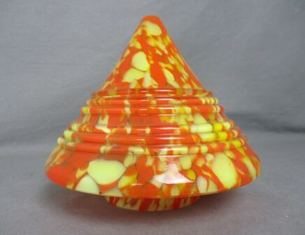 Art Glass Light Pendant Shade  Millefiori Orange Loetz Kralik style