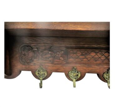 XL Gorgeous French Hand Carved Wood Coat Kitchen hat Rack Cherubs Angels
