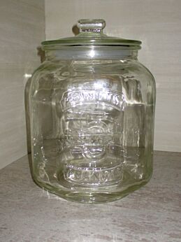 Large Vintage Salted Peanuts Store Jar Counter Display with Lid 12.6"