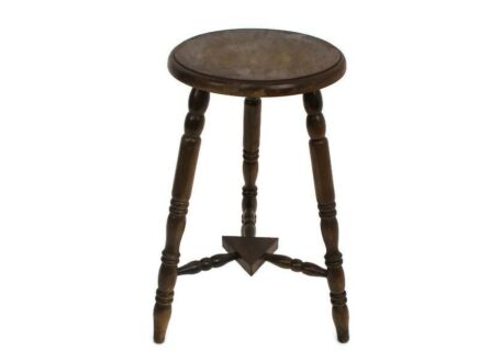 Wooden Tripod Side Display Wine Table Pedestal Plant Bonsai Stand Milking Stool Barn Country Farmhouse Style
