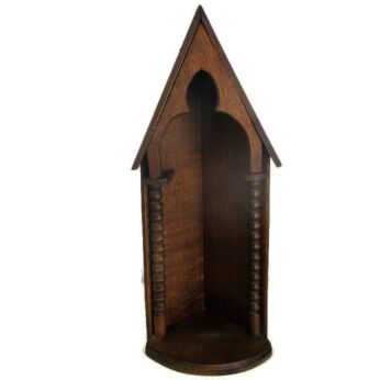 Chapel Hand Carved Oak Bobbin Pillars Hanging Standing Niche for statue Lovely