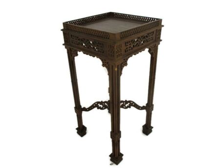 Gothic Gorgeous Wooden Ornate Side Display Table Pedestal Plant Stand HTF