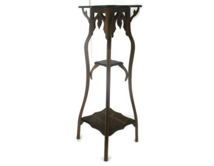 Art Nouveau Deco Ornate 3 Tier Pedestal Table Plant Bonsai Stand Farmhouse style
