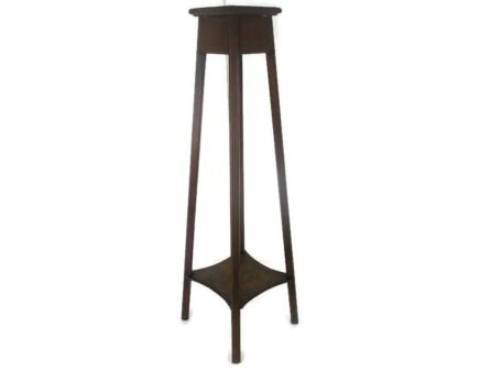Art Nouveau Pedestal Table Plant Flower Stand Side 2 Tier Art Deco Pitch Pine