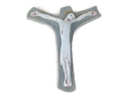 Mid Century Modern Ceramic Crucifix era Rogier Vandeweghe Amphora Belgium Style