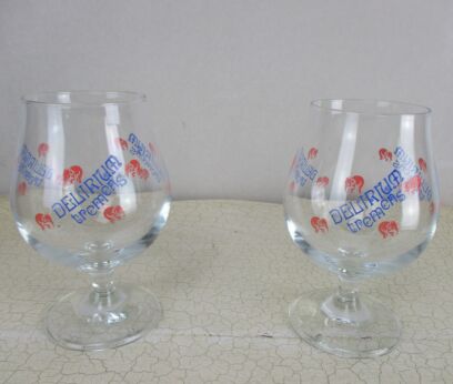 Delirium Tremens Belgian Chalice/Goblet Beer Glass 0.25L - Pink Elephants