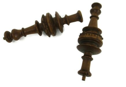 2 Large Reclaimed Carved Wood Large Spindles Balusters Trim Posts Pillar Salvaged