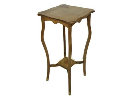 Antique Wooden Side Wine Table Pedestal Plant Bonsai Stand Two Tier Barn Country Farmhouse Style French Oak