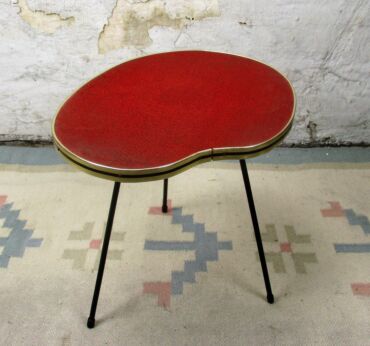 Small Retro Kidney Tripod Coffee Table Side Table Atomic Mid Century Modern