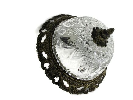 Ceiling Lamp Fixture Plafonniere Flush Mount Massive Ornate Brass Bubbled Etched Glass Gorgeous 2 lights