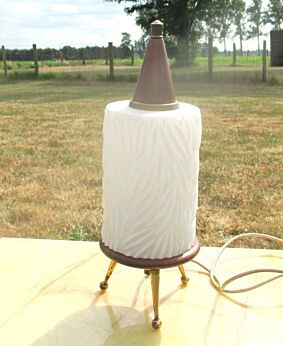 Vintage Danish Modern Mid Century Teak Tripod Table Desk Lamp Scandinavian