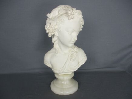 Bust Resin Alabaster Base Young Victorian Woman Girl Victorian Vintage Gorgeous