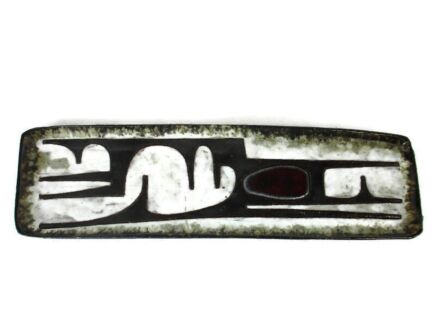 Retro Wall Plaque Wall Hanging Ceramic Fat Lava Funky Modernist Signed P. Oost