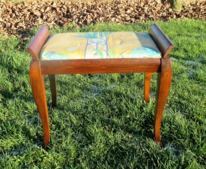 Vintage Teak Stool Ottoman Footstool Danish Modern Refurbished