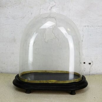 Victorian Antique Oval Hand Blown Glass Dome Globe Mantle Clock Steampunk 10.23"
