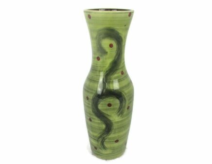 French Vase Ceramic hand Painted Abstract Lovely