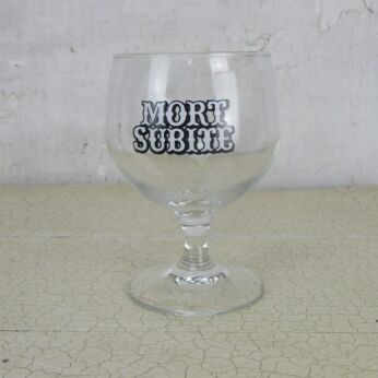 Vintage Mort Subite Lambic Anno 1686, Belgian Craft Beer Glass Chalice Black