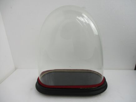 Antique Victorian Oval Hand Blown Glass Globe Dome Doll Clock 16.92" H 15.15"W