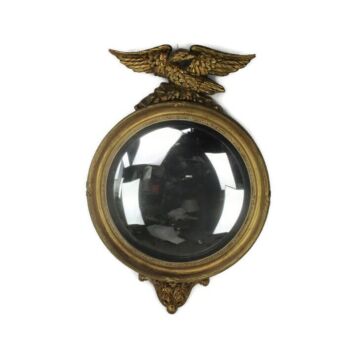 Ornate Eagle Convex Mirror Atsonea England Giltwood regency Style Hoho Bird