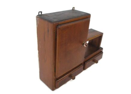 Large 1920s Wooden Medicine Apothecary Pharmacy Bathroom Cabinet Display Art Deco Barn Country Farmhouse style