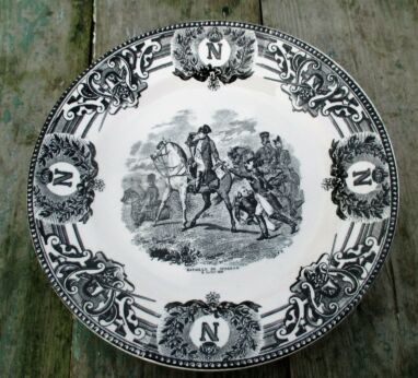 Antique Plate Boch La Louviere Belgium Bonaparte Bataille de Wagram Napoleon