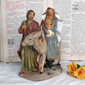 Statue Flight to Egypt Holy Family Virgin Mary Saint Joseph Infant child Plastic
