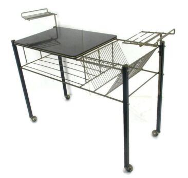 Retro Music Vinyl Storage Lp Record Stand Cart Trolley Space Age Pop Art Funky Atomic Modernist