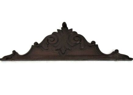 Antique Small Hand Carved Wood Pediment Ornate Over door Architectural  Reclaimed French Oak