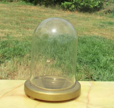 Small Vintage Round Glass Globe Dome Cloche Display Steampunk Clock 8.19"