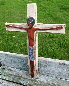Mid Century Design Ceramic Modern Crucifix Christ Ceramics Amphora Perignem
