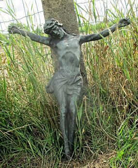 Gorgeous Antique Brass Bronze Corpus Jesus Christ Church 19th 20th Century 21.65"