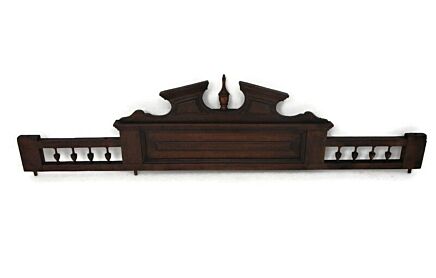 Hand Carved Wood Pediment Spindles Ornate Over door Architectural Reclaimed