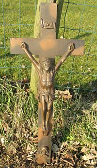 Large Vintage Iron Crucifix Cross Wall hanging Jesus Christ Church Stunning