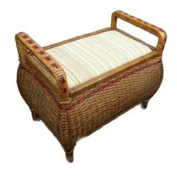 Vintage Retro Sewing Box Basket Worker Standing Rattan Nostalgic Practical