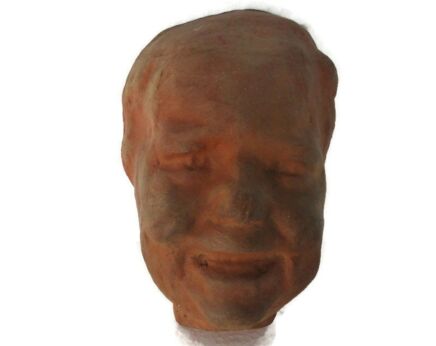 Arthur Craco artwork Art Nouveau Earthenware Mask Childs Head Signed Belgium Art