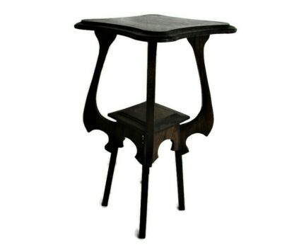 Small Art Nouveau Ornate 2 Tier Pedestal Table Plant Stand Side Table  21.85" Barn Country Style