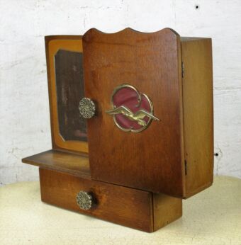 Mid Century Modern Wood Medicine Bathroom Apothecary Cabinet Bird Rockabilly