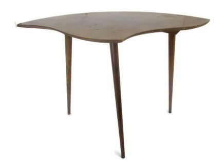 Vintage Small Side Coffee Table Plant stand Tripod Pop Art  Funky  HTF  Wood Modernist Scandinavian style
