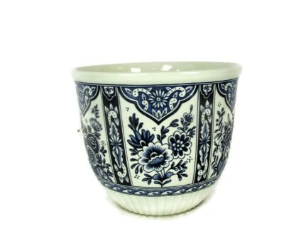 Small Vintage Boch Royal Sphinx Delfts blue White Flower Pot Jardiniere Planter Marked