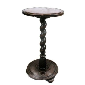 Hand Carved Wood Barley Twist Pedestal Display Side Table Plant Flower Stand 22"