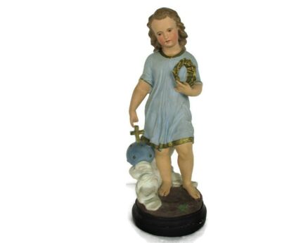 Statue Infant Jesus Santo Nino Plaster Chapel Collector Gorgeous Sweet Wreath